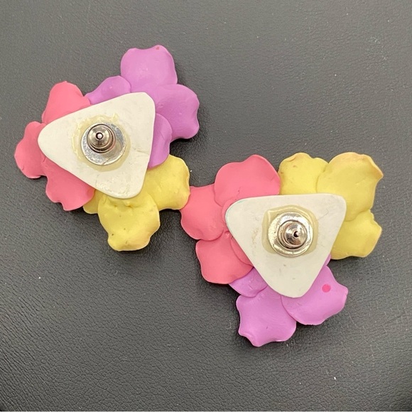 Colourful Pansy Flower Earrings - Picture 12 of 17